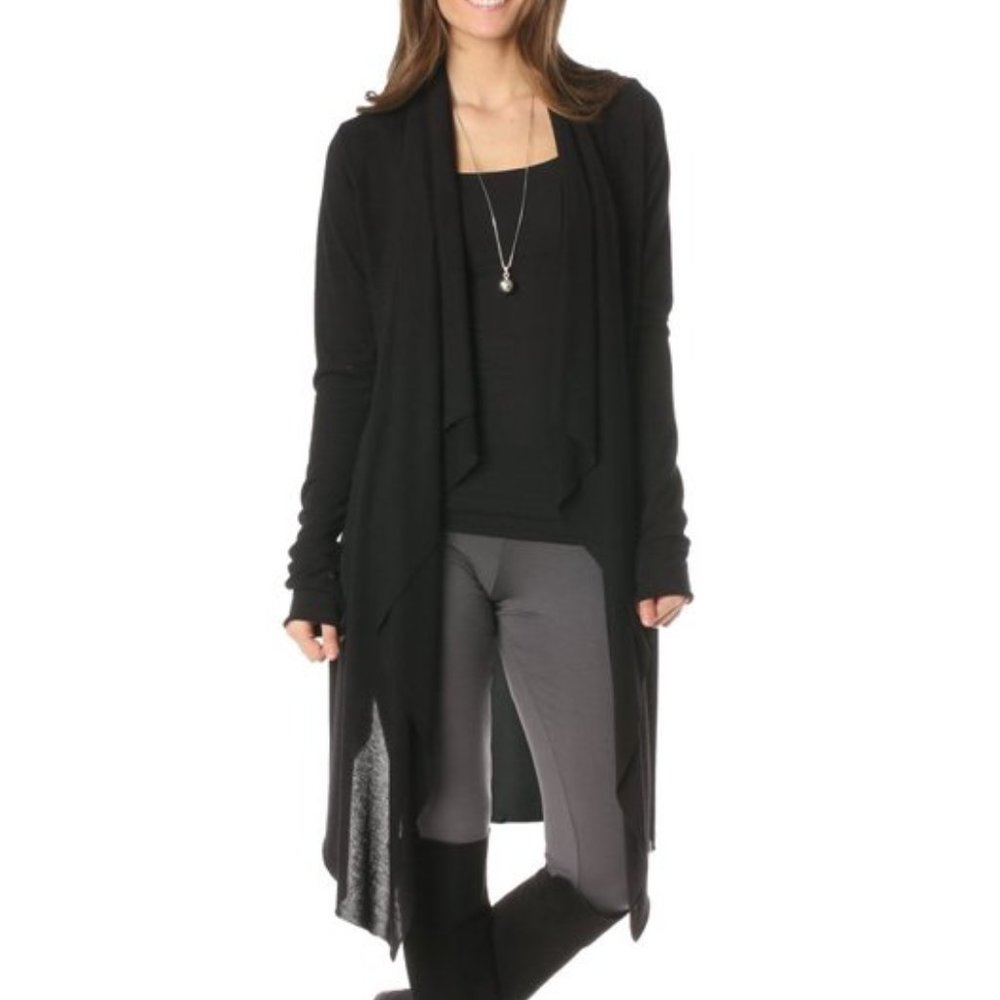 Beautiful, Long, Open Front Cover - BLACK
